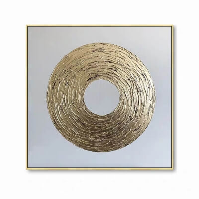Goldener Kreis Moderne Kunst Abstrakt Original Gemälde