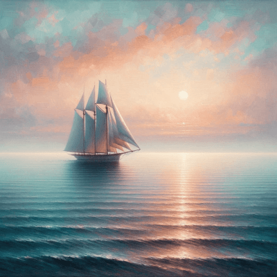 Segelschiff bei Sonnenuntergang 5