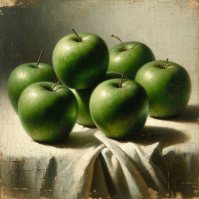 Grüne Äpfel auf Tisch