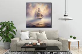 Segelschiff im Morgennebel 1