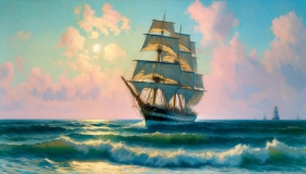 Dreimaster auf dem Meer