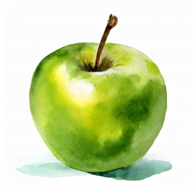 Grüner Apfel auf weißem Hintergrund