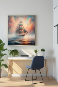 Windjammer bei Sonnenuntergang