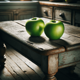Grüne Äpfel auf Tisch 2