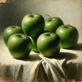 Grüne Äpfel auf Tisch